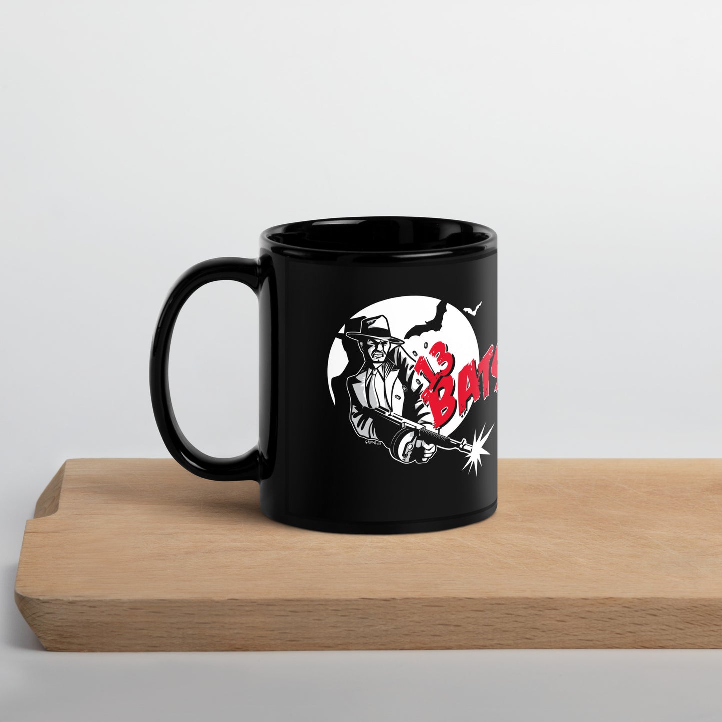 13 Bats Mafioso con Tommy Gun Black Mug