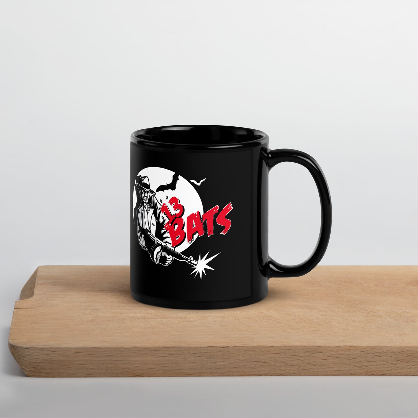 13 Bats Mafioso con Tommy Gun Black Mug