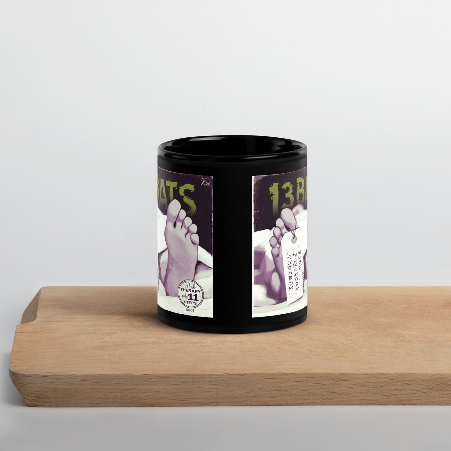 13 bats punk physical therapy Black Glossy Mug