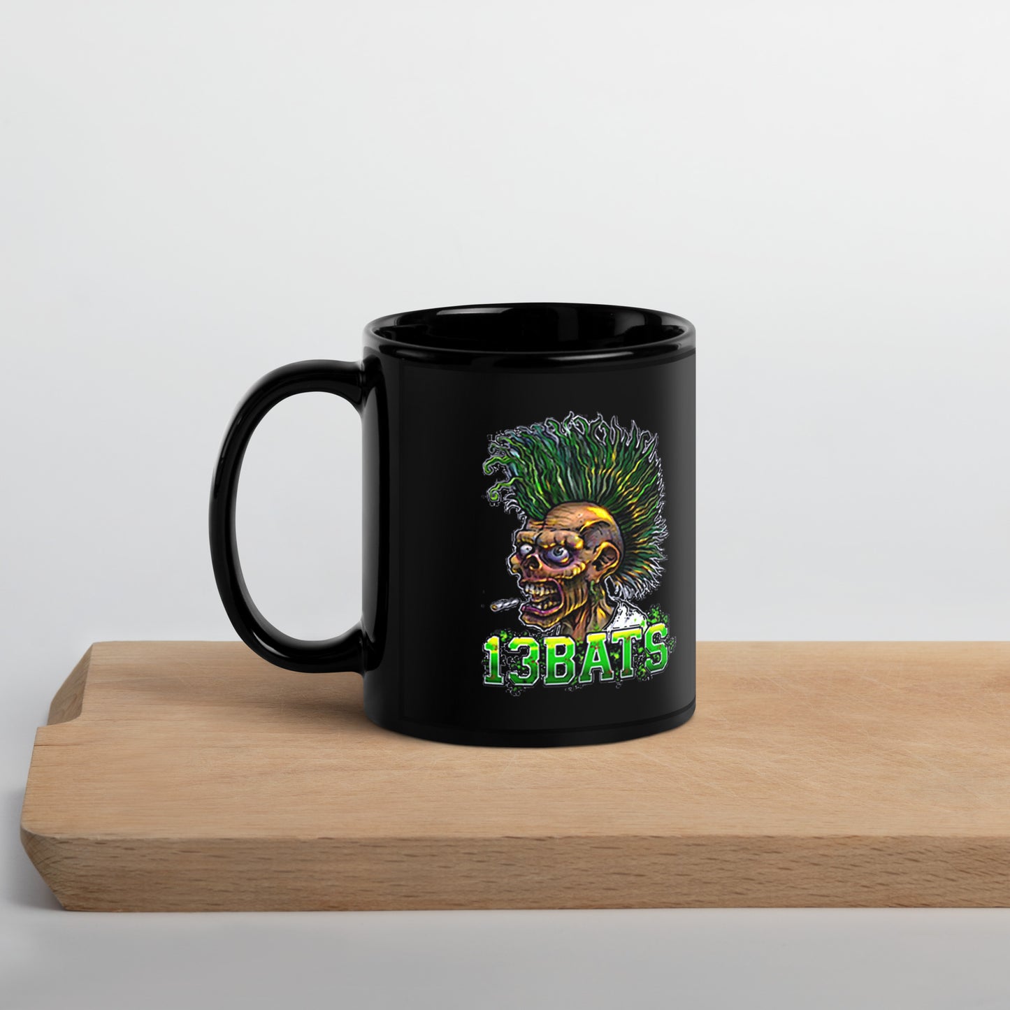 13 Bats Punk Black Glossy Mug