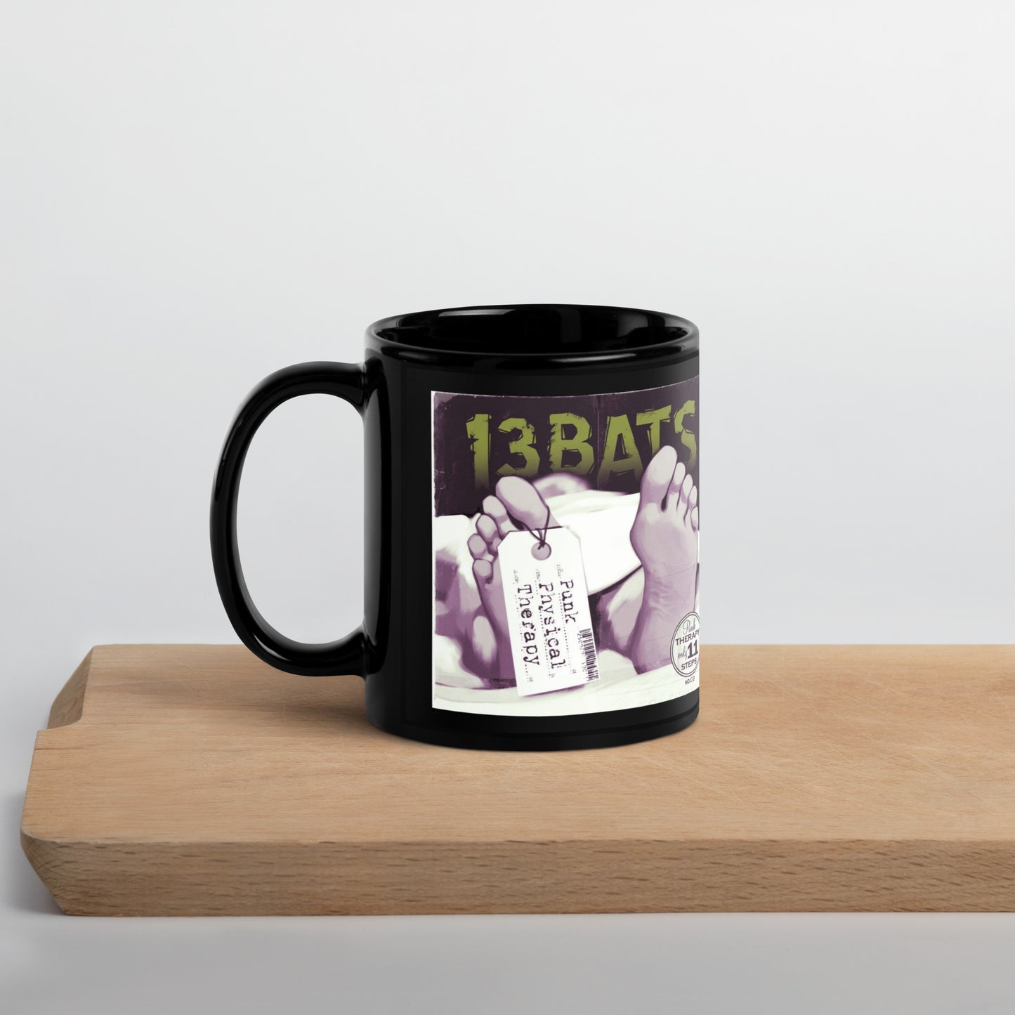 13 bats punk physical therapy Black Glossy Mug