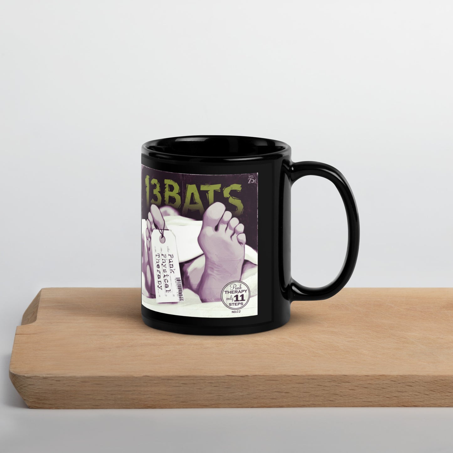 13 bats punk physical therapy Black Glossy Mug