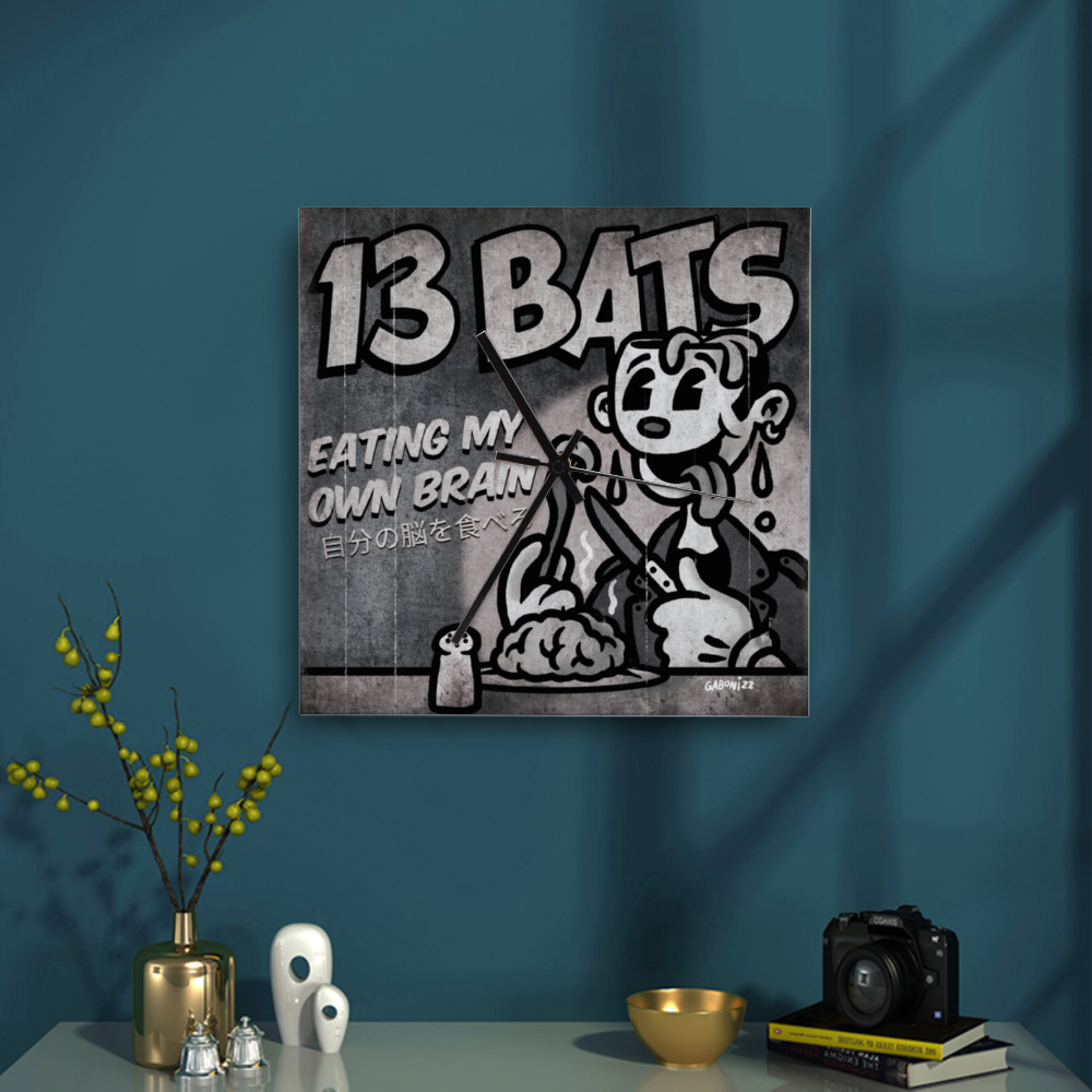13 Bats Eaten My Own Branin Wall Clock