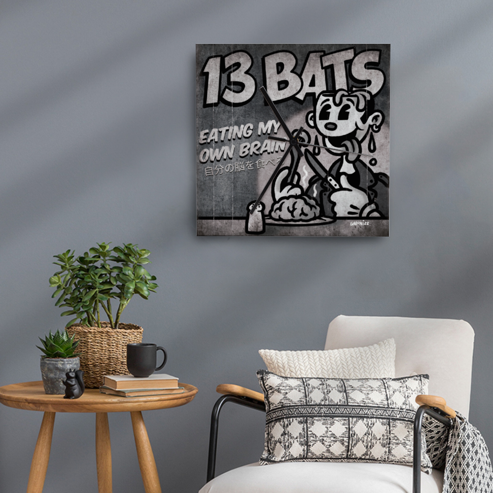 13 Bats Eaten My Own Branin Wall Clock