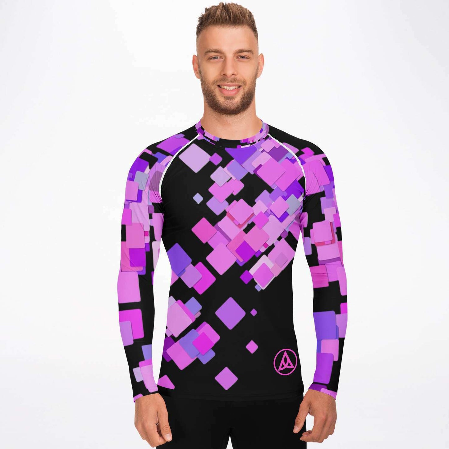 Polygon Black Purple Long Sleeve Rashguard