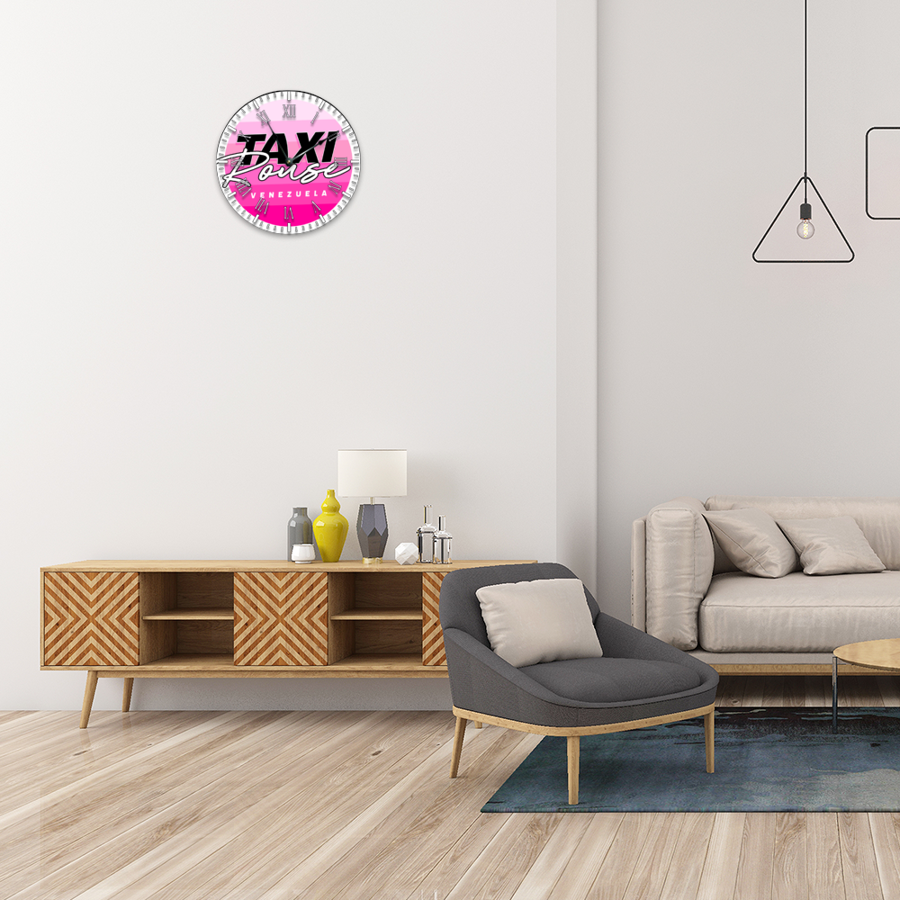 Taxi Rouse Non-ticking Wooden Wall Clock