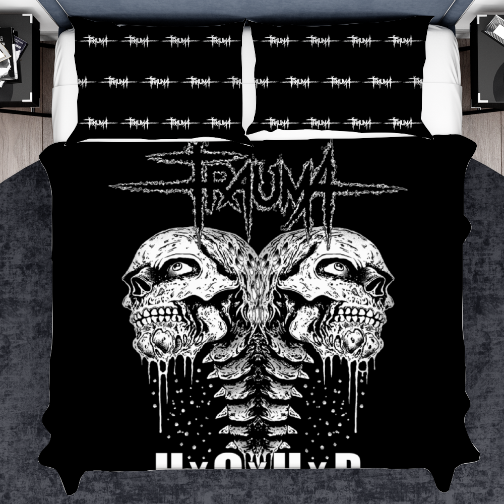 Trauma Skulls 3 Pieces King Size Bedding Cover Set