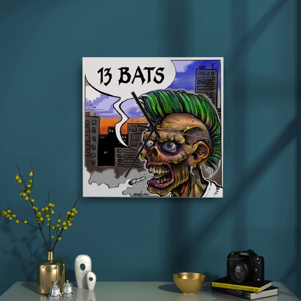 13 Bats Punk Colors Wall Clock