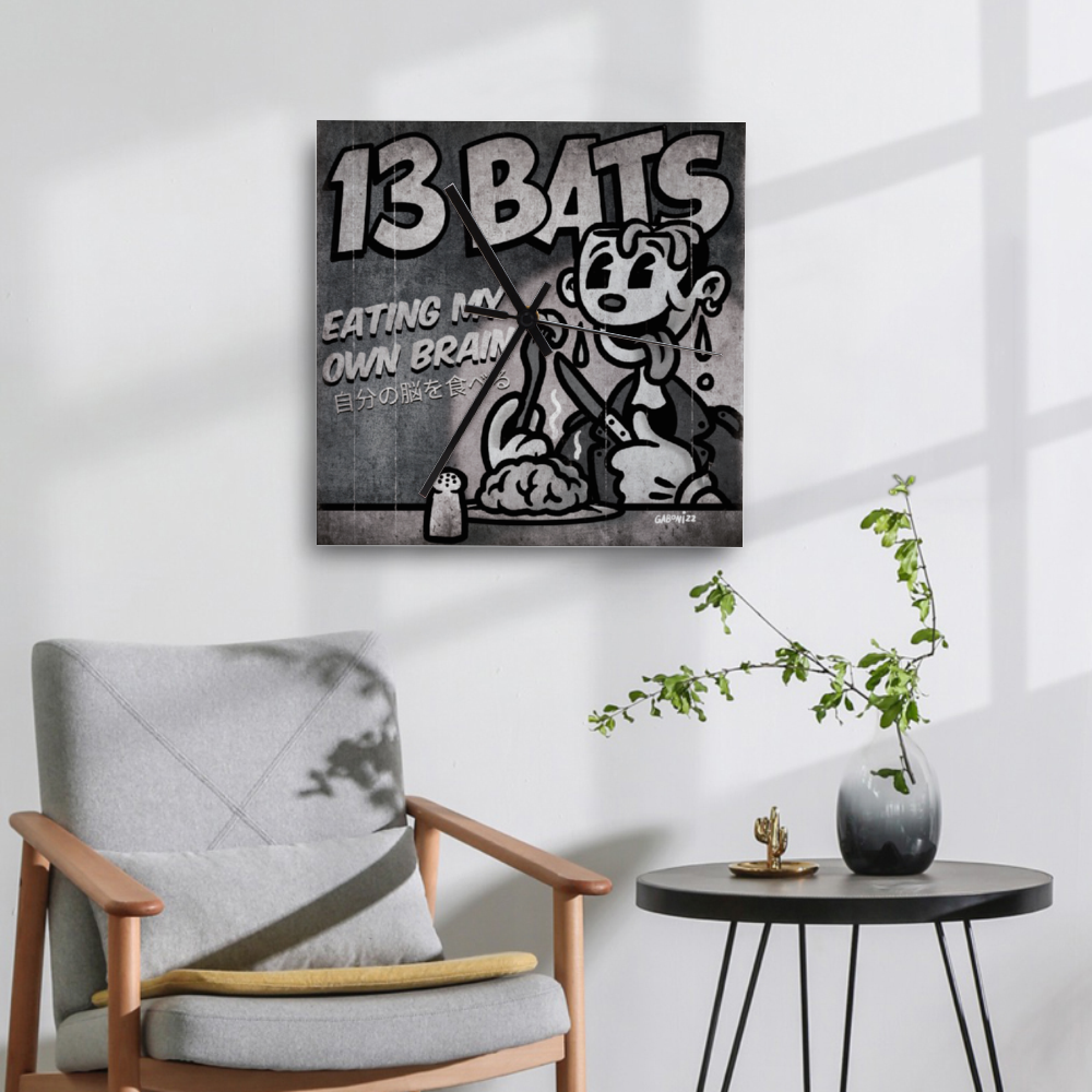 13 Bats Eaten My Own Branin Wall Clock