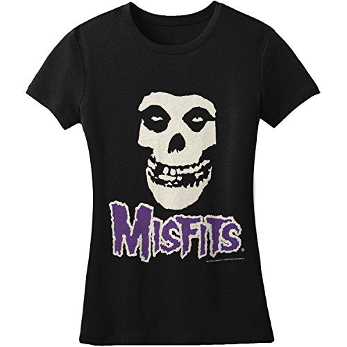 Juniors: The Misfits- Fiend Skull Purple Logo Juniors (Slim) T-Shirt Size M