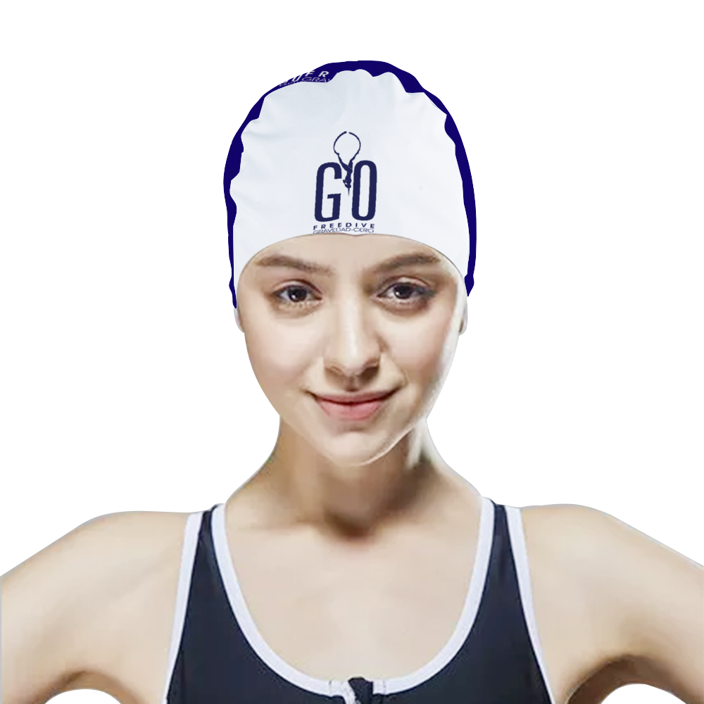 Freedive G0 White Blue Unisex Sports Swim Cap