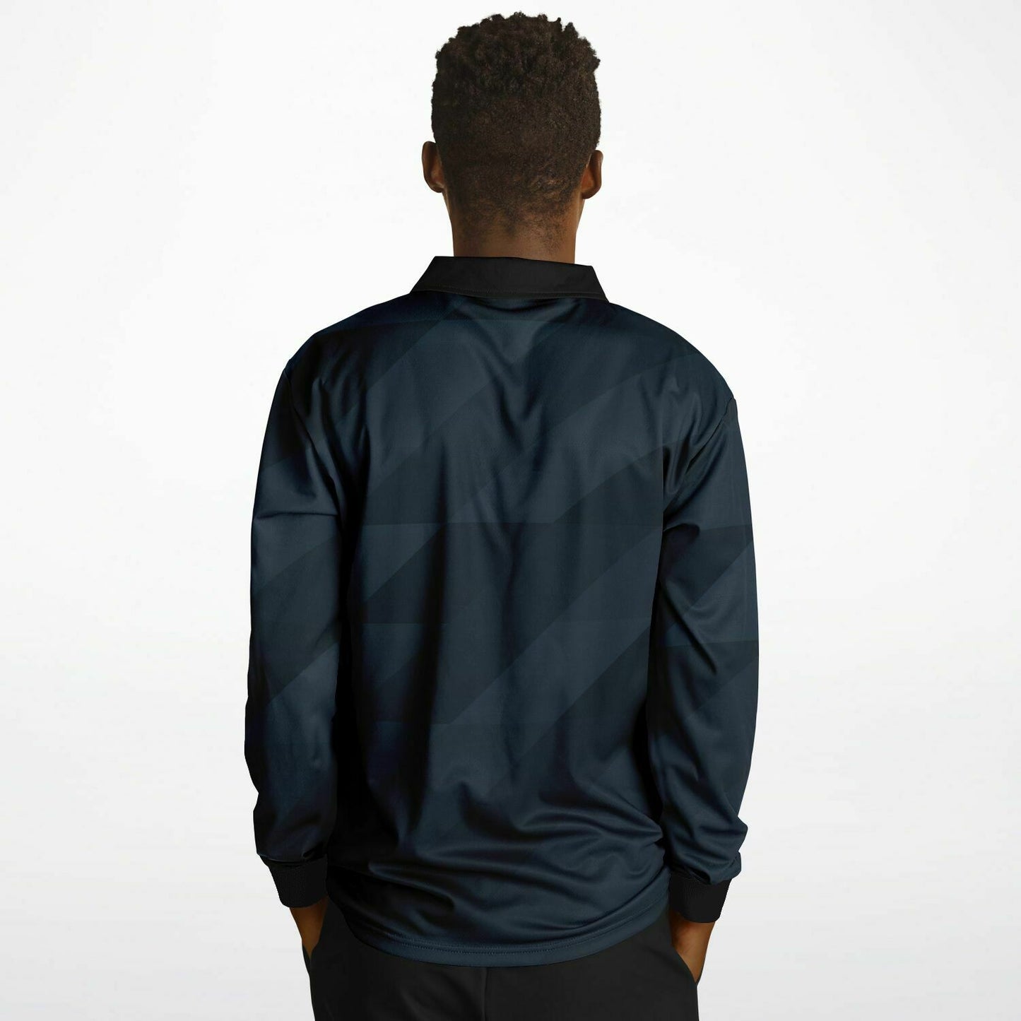 DESKA Polo T Shirt Long Sleeve Black