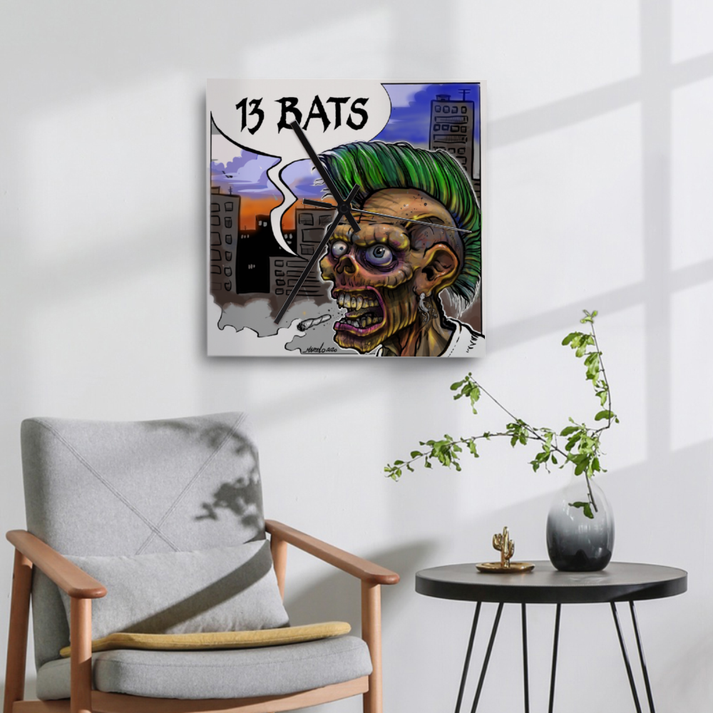 13 Bats Punk Colors Wall Clock