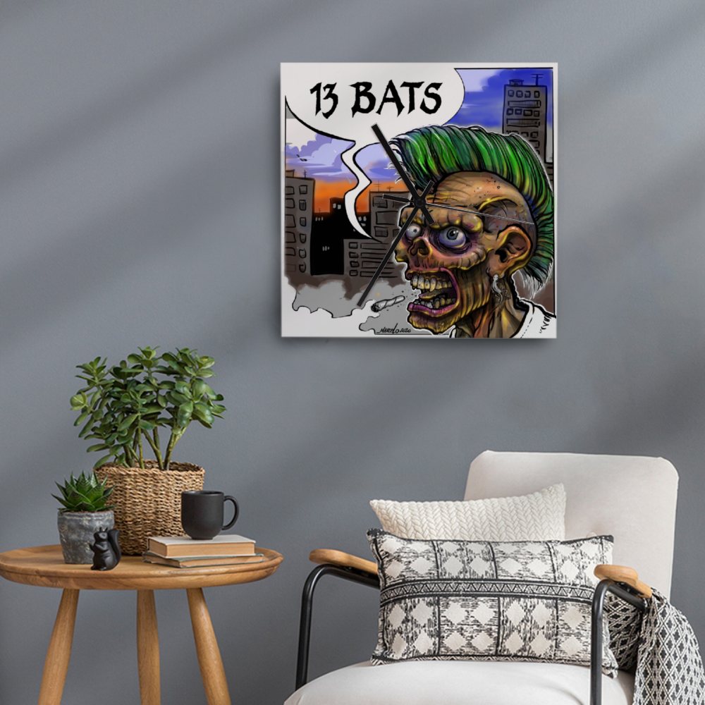 13 Bats Punk Colors Wall Clock