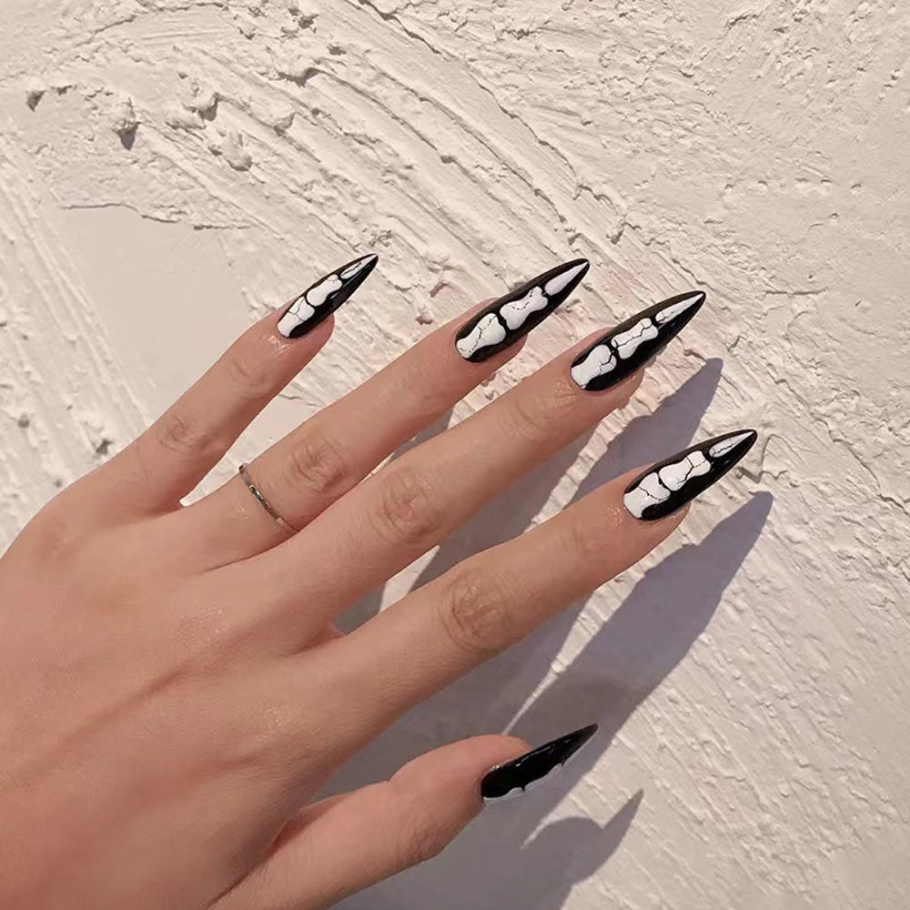 Skeletons Removable Fake Nails 24Pcs