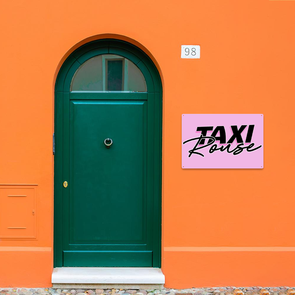 Taxi Rouse Metal Sign