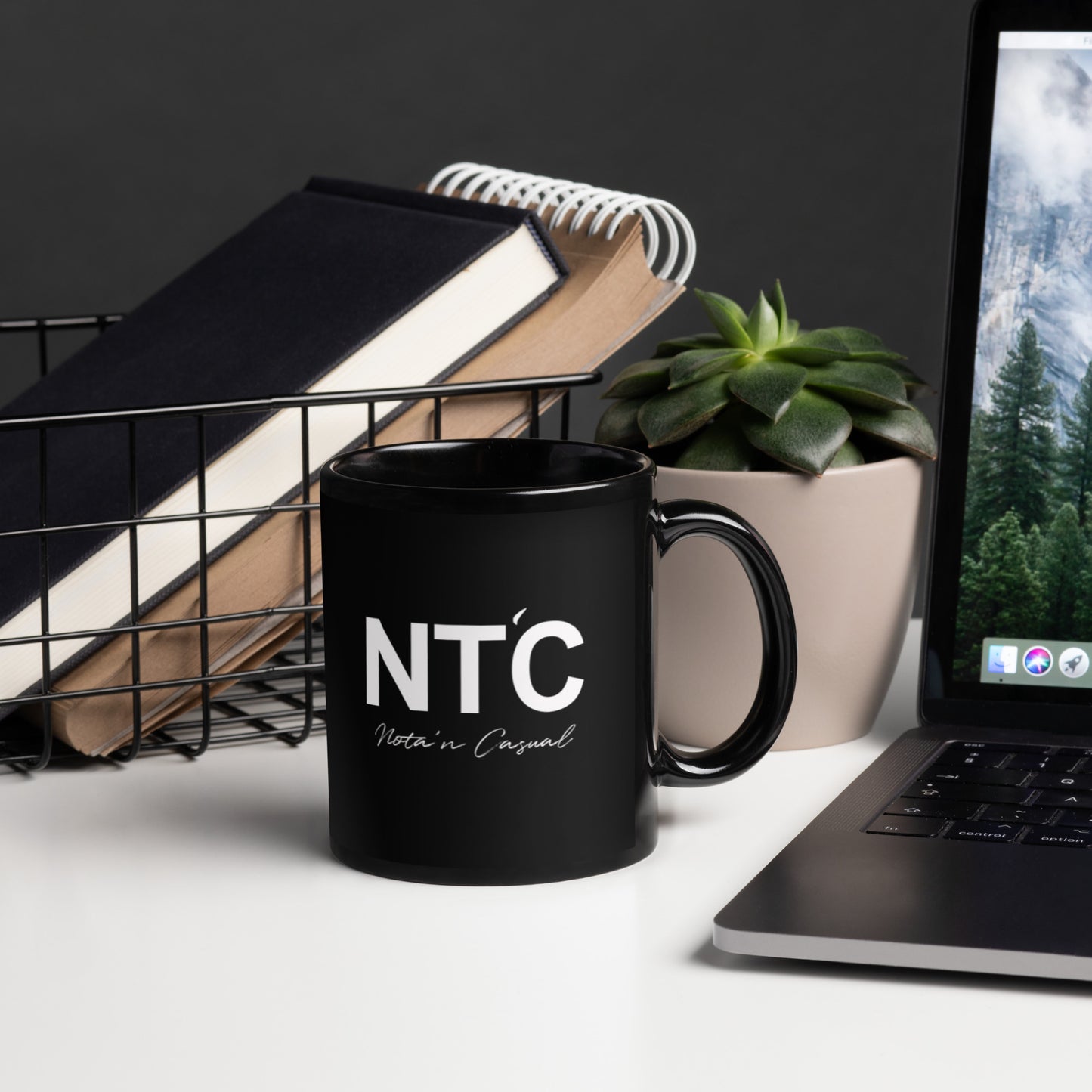 No Tan Casual Black Glossy Mug