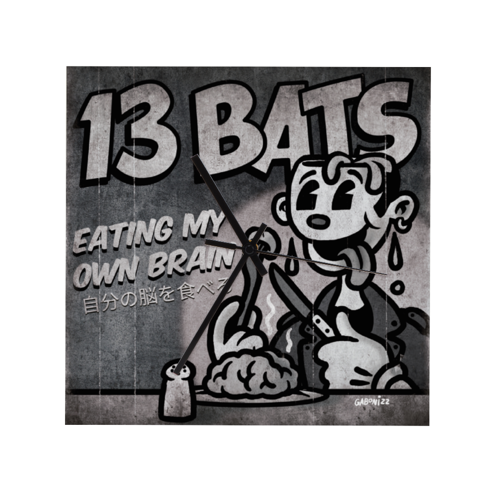 13 Bats Eaten My Own Branin Wall Clock
