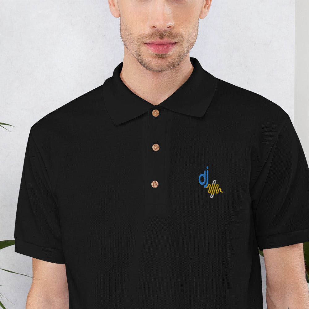Douglas Josue Embroidered Polo Shirt Black
