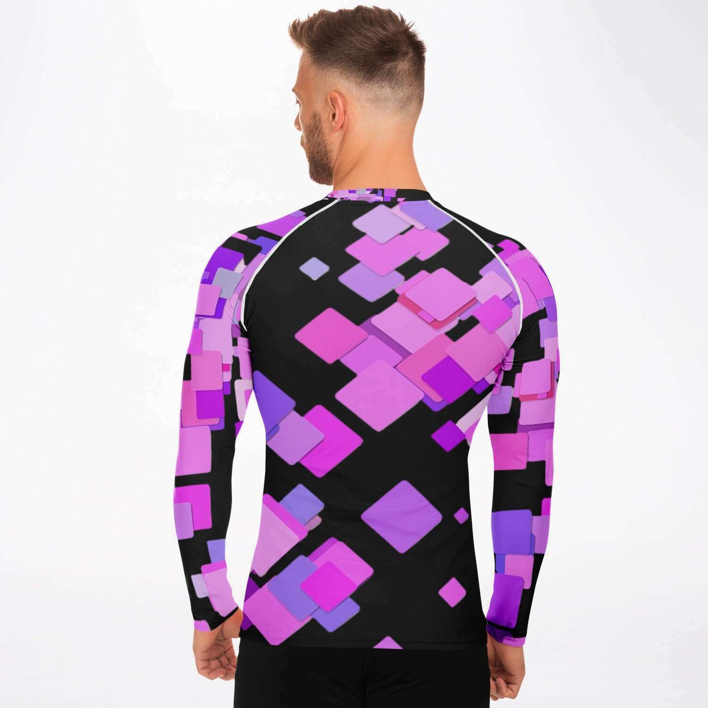 Polygon Black Purple Long Sleeve Rashguard