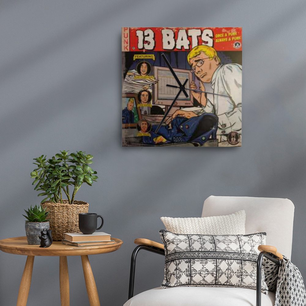 13 Bats Once A Punk Always a Punk Wall Clock