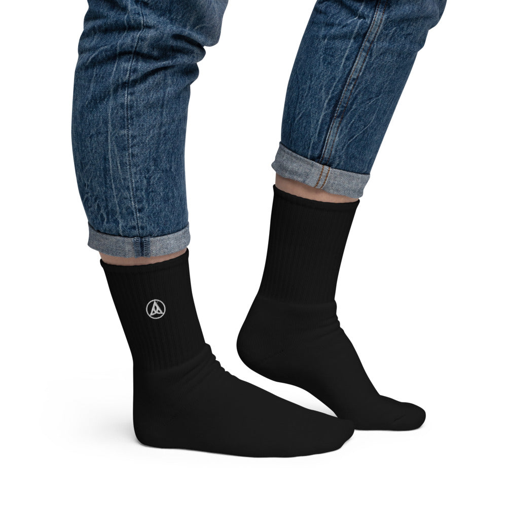 Deska Clothing Embroidered socks Black