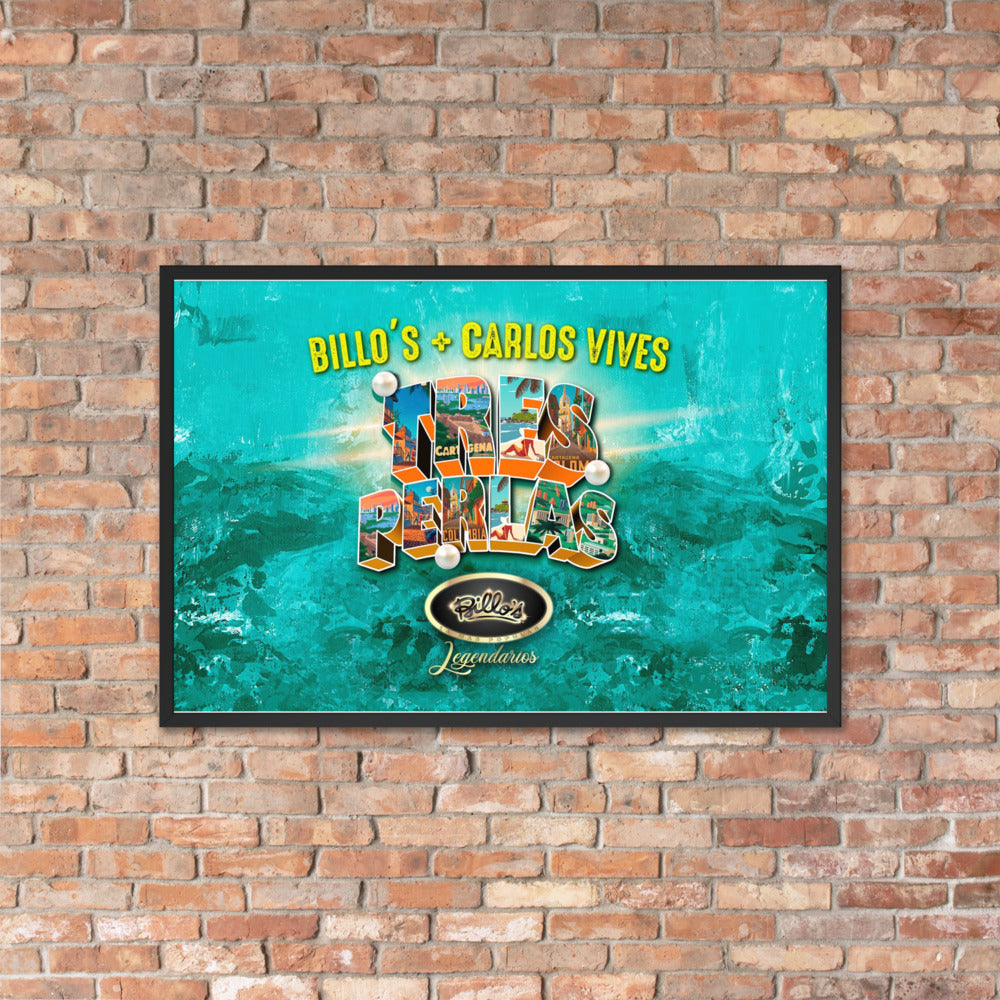Póster con marco Billos Legendarios Carlos Vives Tres Perlas