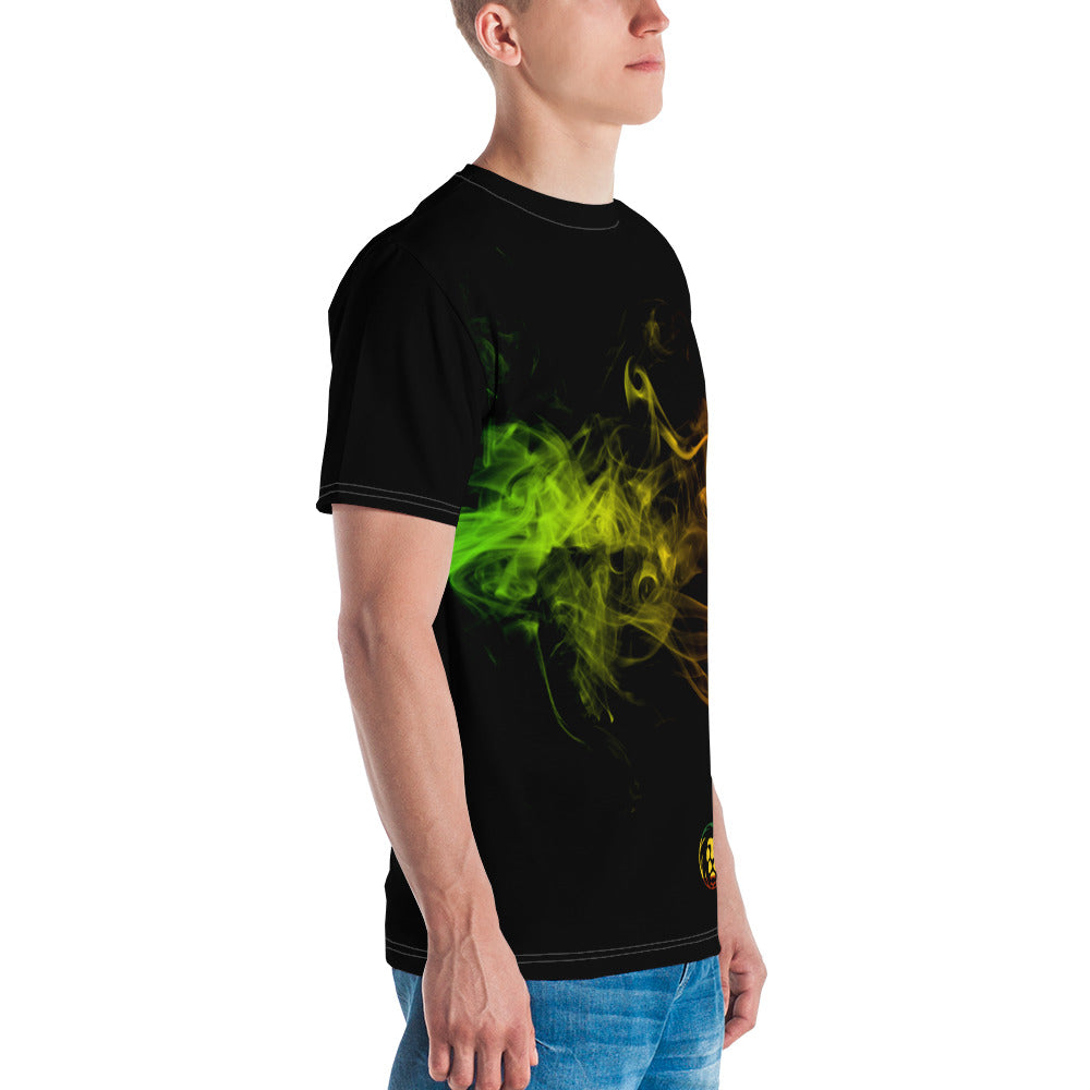Fashion Lion Men's T-shirt Abstract Four Black