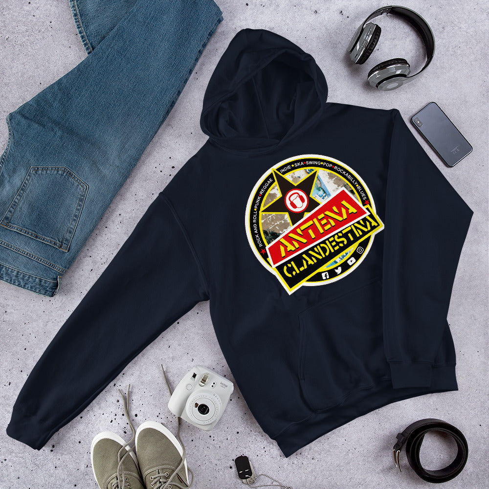 Sudadera con capucha unisex Antena Clandestina Dark Colors