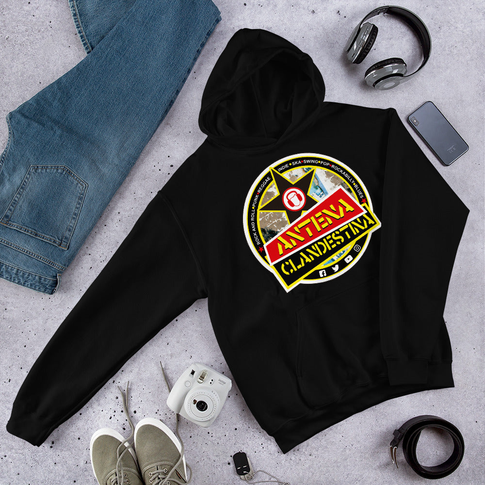 Sudadera con capucha unisex Antena Clandestina Dark Colors