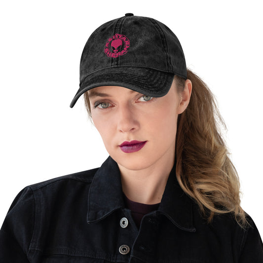 Gorra sarga algodón vintage Ashtar Sheran Pink
