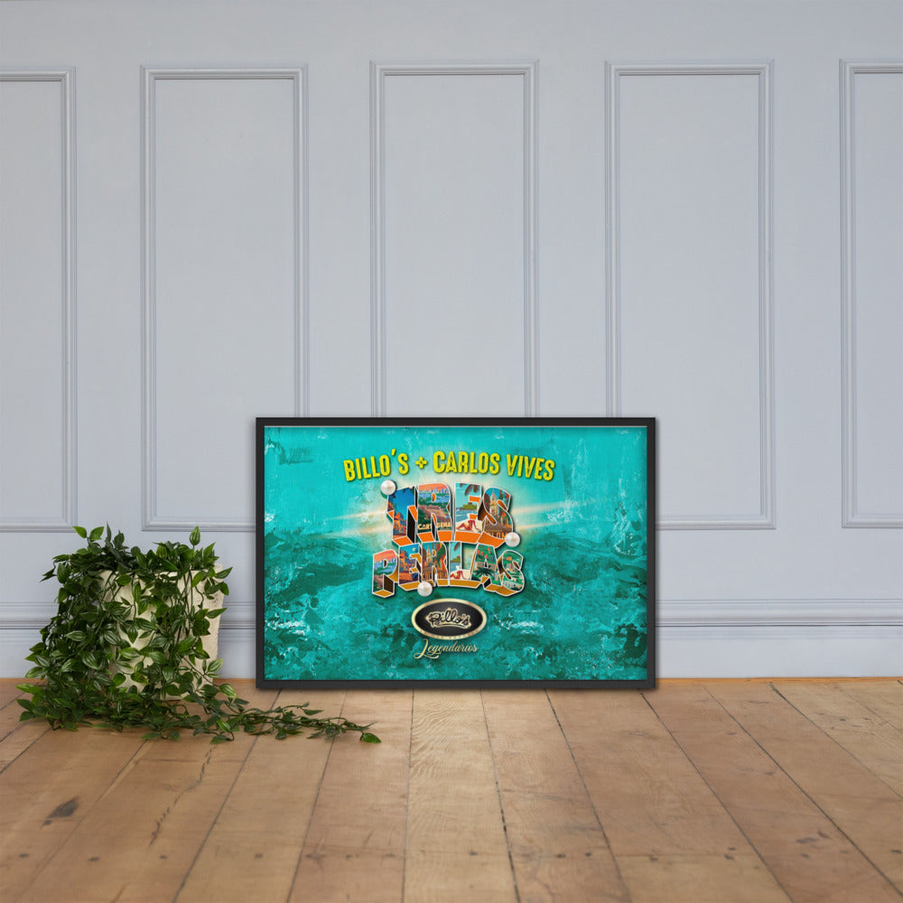 Póster con marco Billos Legendarios Carlos Vives Tres Perlas