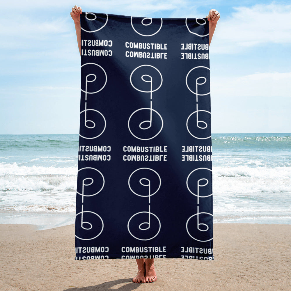 Combustible Navy Mirror Effect Towel