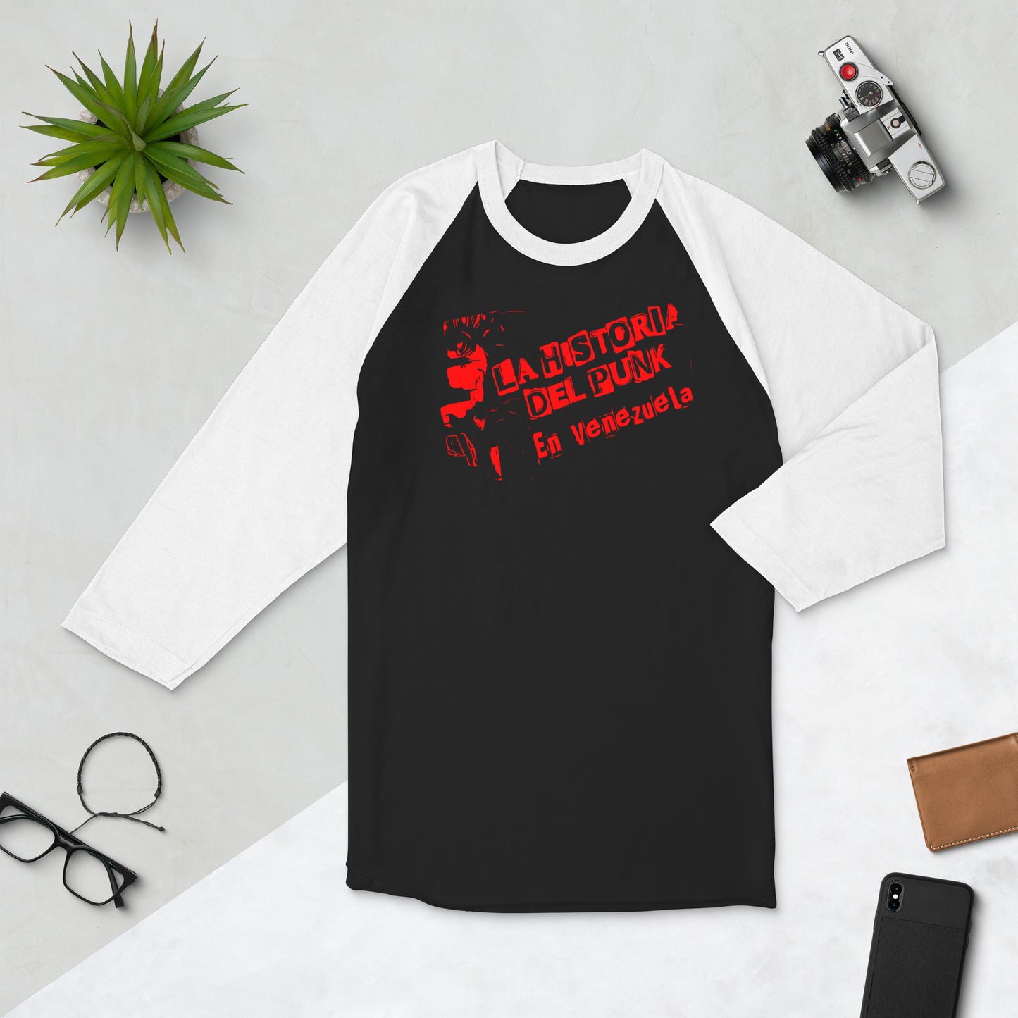 La Historia del Punk en Venezuela 3/4 sleeve raglan shirt