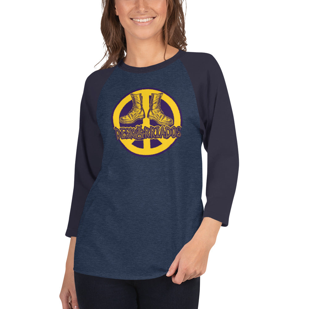 Deskarriados Navy Mustard 3/4 sleeve raglan shirt