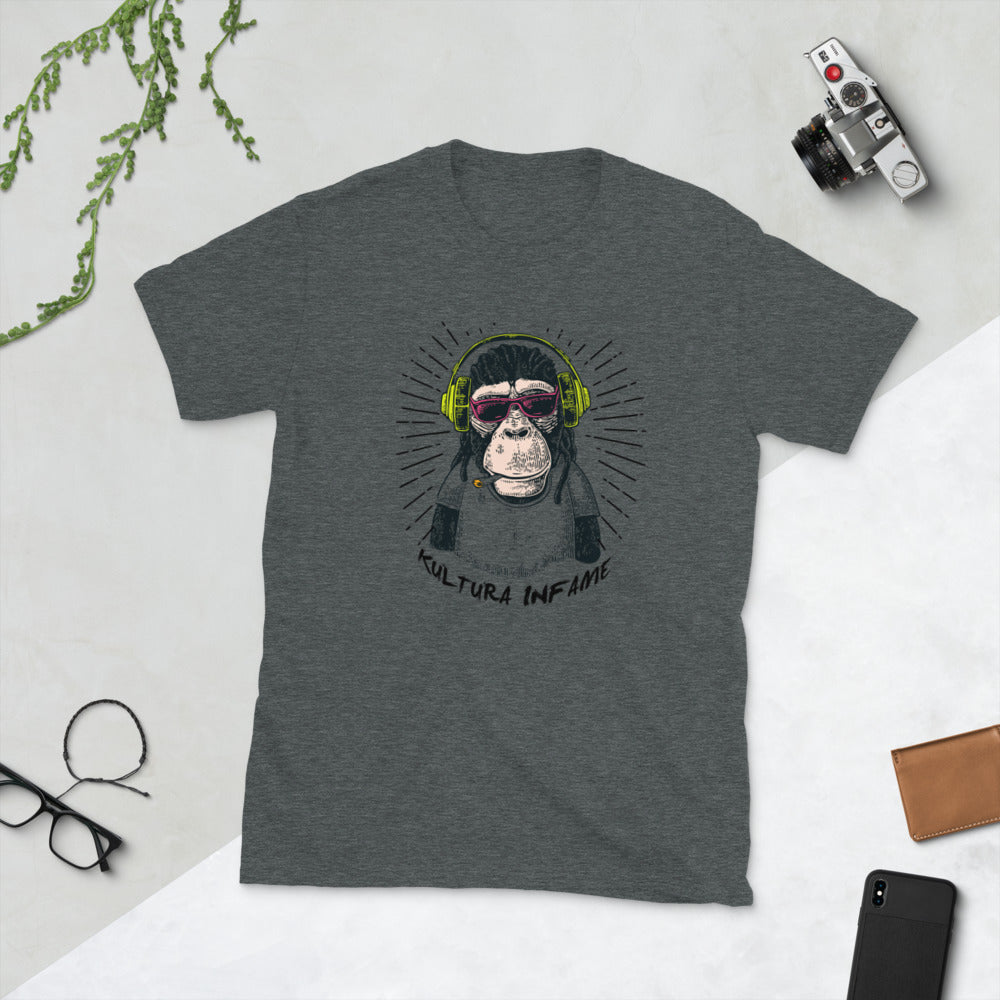 Kultura Infame Rasta Monkey Short-Sleeve Unisex T-Shirt