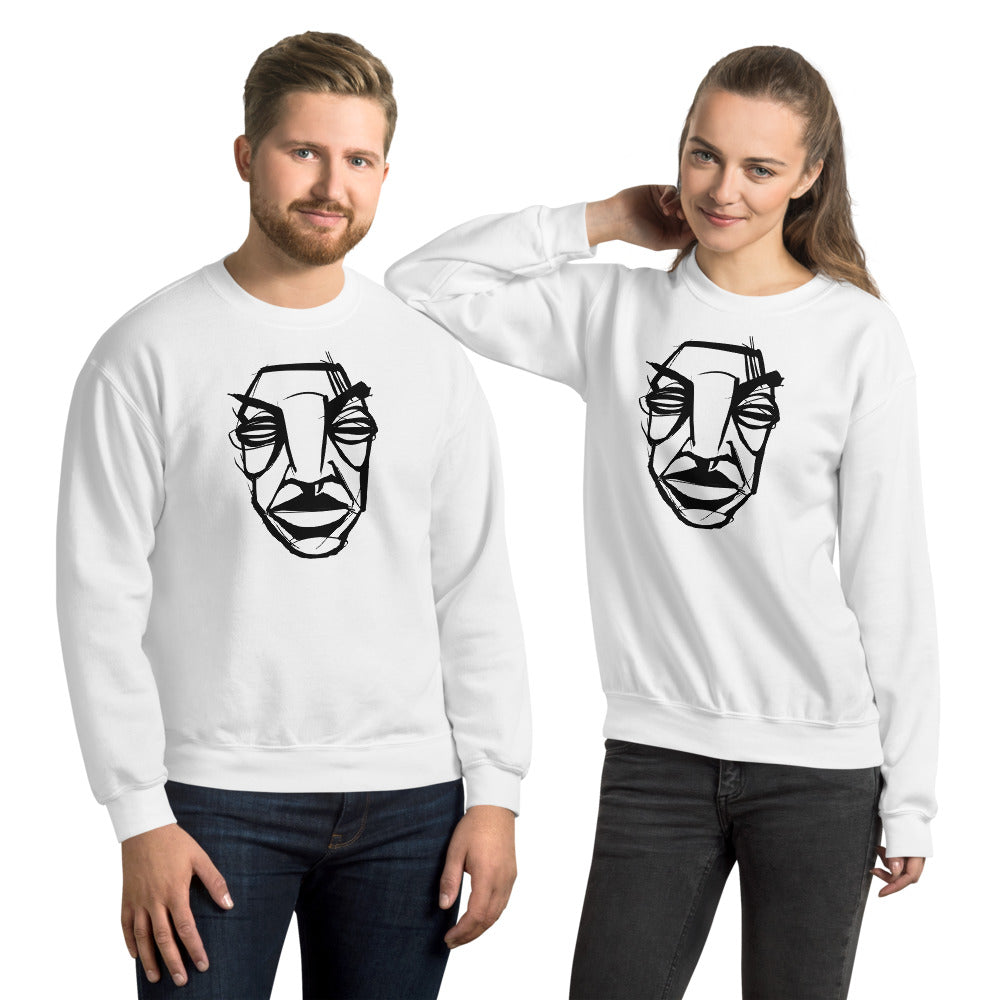 Buisy Unisex White Sweatshirt
