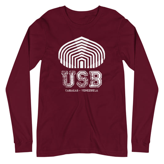 Camiseta USB manga larga unisex Maroon