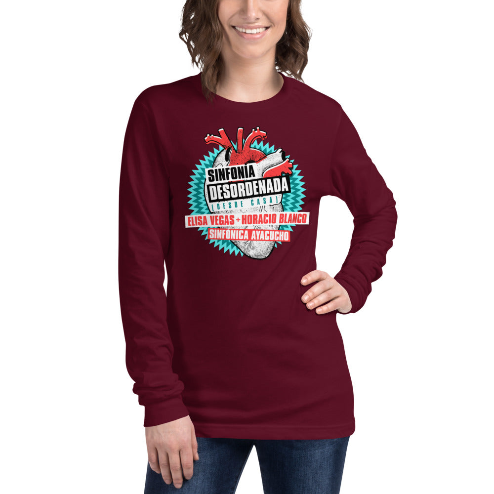 Camiseta Sinfonía Desordenada manga larga Maroon