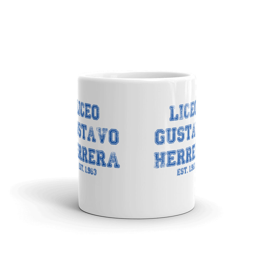Taza blanca brillante Liceo Gustavo Herrera