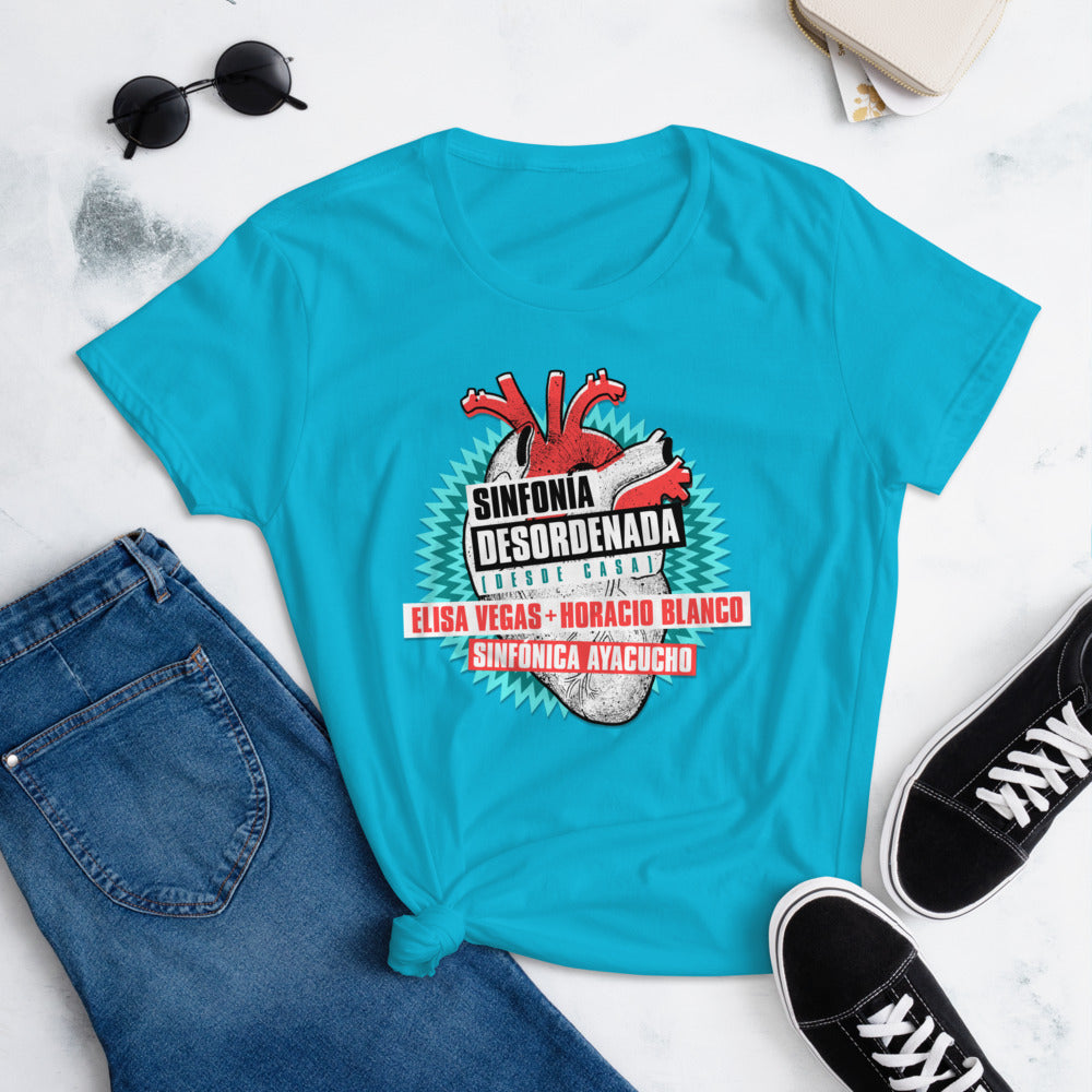 Camiseta Mujer Sinfonía Desordenada Caribbean Blue
