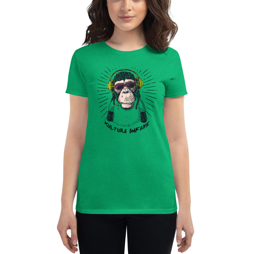 Kultura Infame Rasta Monkey Women's short sleeve t-shirt