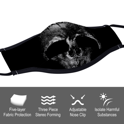 Trauma Skull Adjustable Face Cover with Two Filters Non-medical