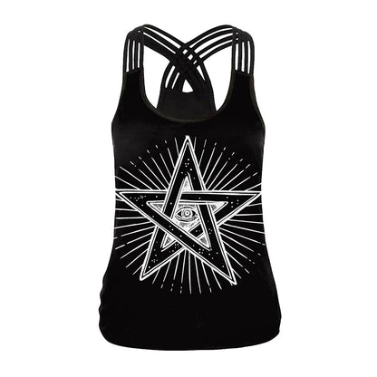 Women's Star Criss Cross Back Tank Top