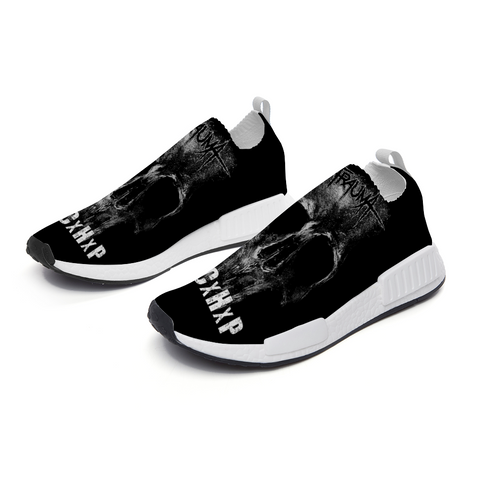 Trauma Skull Black Unisex Slip-On Leisure Shoes