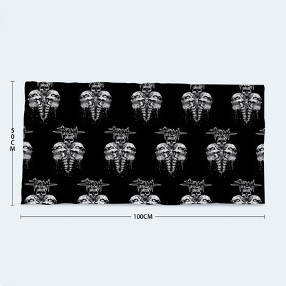 Trauma Black Skulls Bath Towel 20" x 39"