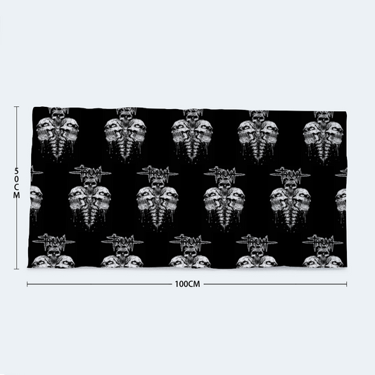 Trauma Black Skulls Bath Towel 20" x 39"