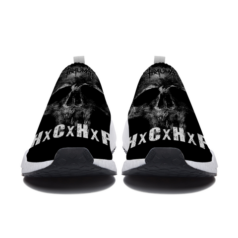 Trauma Skull Black Unisex Slip-On Leisure Shoes