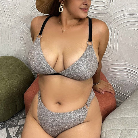 Plus-Size of Silver Swimsuit