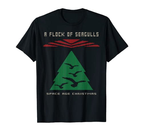 A Flock Of Seagulls Space Age Christmas Ugly T-Shirt